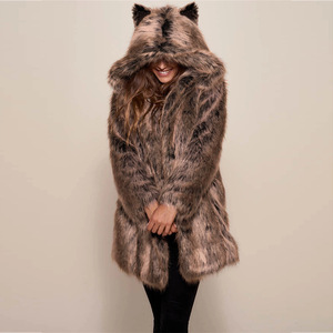 Abrigo de piel sintética para mujer de nuevo estilo 2025, manga larga, con capucha, grueso, cálido, chaqueta de piel ajustada, estilo europeo y americano - Product Image 4