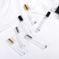 Flacons de parfum portables rectangulaires et circulaires transparents de luxe sur mesure en gros, 10 ml, contenants cosmétiques rechargeables