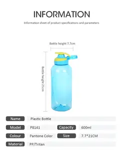600ml Neuankömmling Bpa-freie umwelt freundliche tragbare Tritan-Wasser flasche Plastik-Trink flasche