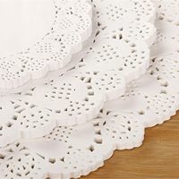140 Stück weiße Spitze Papier Deckchen runde Form Papier Spitze Deckchen Kuchen Dekoration Liner für Hochzeit Geburtstage Partys