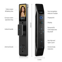 Cerradura Inteligente para Puerta con Huella Dactilar WiFi Tuya, Reconocimiento Facial 3D, Videoportero, Cerradura Automática Inteligente con Pestillo PST-K9-TY-3D