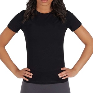 Camiseta de manga corta para mujer, camiseta de alta calidad, transpirable, ajustada, 95% algodón, 5% licra, con estilo, venta al por mayor - Product Image 1
