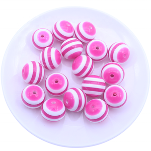 Factory Price 20mm 100pcs Royal Blue Acrylic <strong>Bubble</strong> Gum Resin Striped <strong>Beads</strong> for Jewelry Loose Necklace Making - Product Image 3