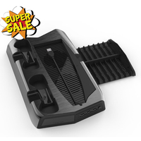 Support vertical pour PS5 avec ventilateur de refroidissement, chargeur double pour manettes, station de charge pour console PS5