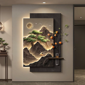 Moda moderna plegable impresa arenisca 3D montaña diseño ecológico acuarela fresca verde planta pared arte decoración pintura - Product Image 2