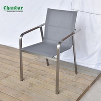 Les plus nouvelles chaises extérieures d'acier inoxydable de meubles d'extérieur avec le tissu de maille