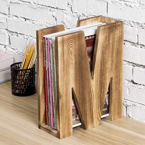 Organizador de Archivos de Escritorio en Forma de M de Madera Sólida, Estante para Revistas, Caja de Almacenamiento para Sala de Estar y Organizador de Archivos de Escritorio de Madera - Product Image 2