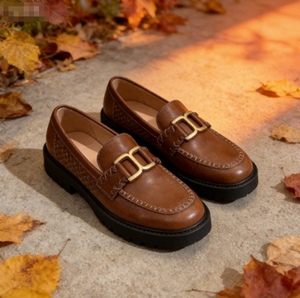 Chaussures en cuir pour hommes avec détails métalliques pour toutes les saisons - Product Image 4