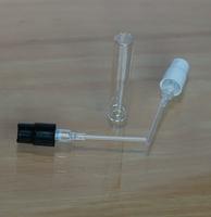 Botol Parfum Kaca Mini 1.5ml dengan Pompa Semprot Plastik, Botol Sampel Perjalanan Label Pribadi OEM untuk Merek Parfum