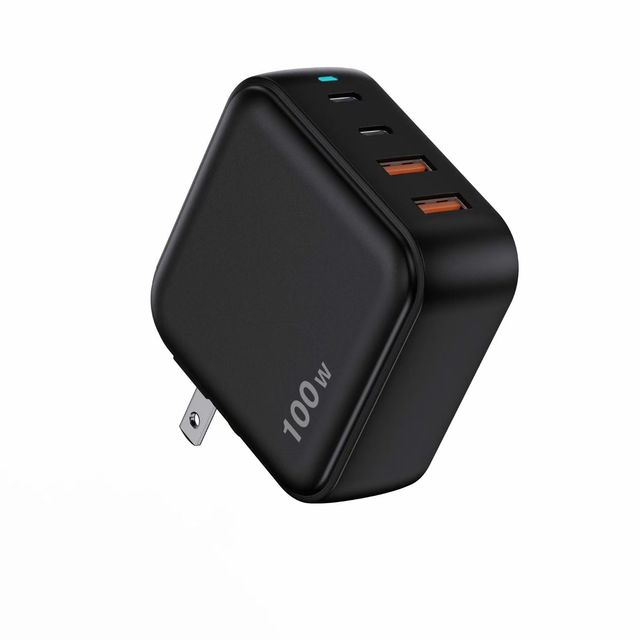 4 Port 100W GaN Charger USB C PD Fast Charger 100W Power Adapter for Laptop Tablet Smartphone Travel