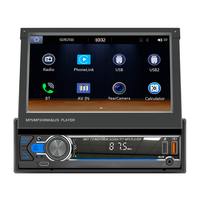 1 Din 7 pouces Carplay Android Auto universel rétractable écran tactile multimédia MP5 lecteur FM BT AUX autoradio