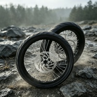 Kit de roues Supermoto noires KYZ de 17 pouces pour moto électrique Sur-Ron Light Bee, moyeu en aluminium 7116-T6 à tirage direct avec pneu et pignon