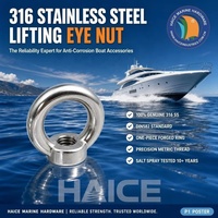 Écrou à œil de levage en acier inoxydable 316 M6 DIN582, boulon à œil de levage, gréement, bateau, kayak, yacht, accessoires de quincaillerie pour bateau