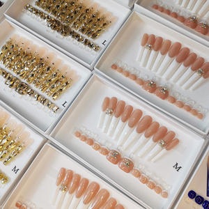 En gros personnaliser ongles artificiels XXL presse sur ongles cils ensembles designer fait à la main acrylique presse sur ongles boîte d'emballage - Product Image 4