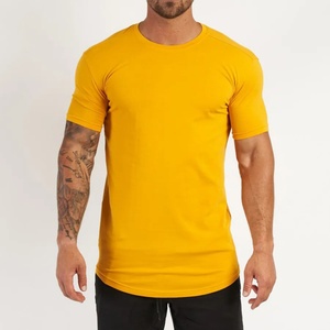 Nouveau T-shirt décontracté à manches courtes pour le sport et le fitness, tendance musculaire estivale, en polyester/coton doré - Product Image 1