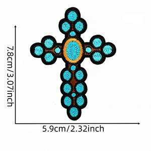 Western Cowboy Cowgirl <strong>Cross</strong> <strong>Patch</strong> Wholesale Iron Cheap Embroidered <strong>Patches</strong> for Clothing Hats Bags - Product Image 6