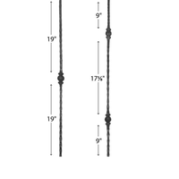 Balustres et meneaux en fer forgé pour extérieur, noirs thermolaqués, durables et personnalisables, en acier pour escaliers et rampes