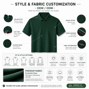 Chemise de golf pour homme à manches courtes, en mélange de coton Sorona 20g, tricotée, respirante, avec logo personnalisé, vente en gros sous marque privée - Product Image 4