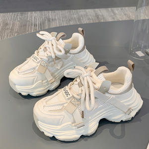 パリの女性のカジュアルなお父さんの靴新しいスタイル厚底の高さ増加本物の革スポーツスニーカーウォーキング用多用途 - Product Image 6