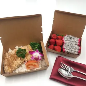Großhandel kundendefinierte Boxen aus Kraftpapier: Einweg- und Recyclingverpackung für Mahlzeiten und Lebensmittel zum Mitnehmen