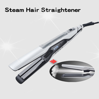 Professional Steam Hair Straightener with 14 Temperature Settings & LCD Display, Ceramic Flat Iron for Salon & Home Use