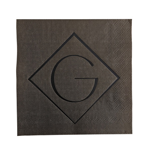 Printed Paper Napkins 33x33cm Three Layer Black Dyed High End For Wedding Hotels Restaurants - Product Image 5