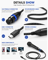 Câble Micro XLR Femelle vers USB-C, Cordon d'Enregistrement Audio Type-C pour Microphone Dynamique, Smartphone, Ordinateur Portable, Tablette, PC, Mixeur, Système PA