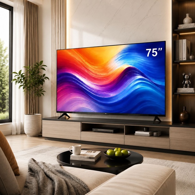 Televisor 4K LED 75 Pulgadas T2S2 Flat Screen HDTV Wide Voltage  USB TV for Home Hotel Project Wholesale