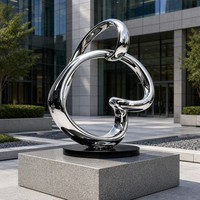 Escultura Contemporánea de Acero Inoxidable Pulido con Temas de Animales/Hadas/Música - Diseño Personalizable, Regalos para el Día Nacional/Natalidad/Navidad