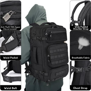 Mochila de Viaje Resistente al Agua de 40L para Hombre con Puerto de Carga USB, Bolsa de Lona Convertible para Viajes de Negocios - Product Image 4