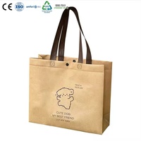 Sac non tissé de haute qualité avec motif de dessin au trait mignon, fermeture à bouton-pression, sac de transport pour l'emballage de produits pour animaux de compagnie en vente au détail