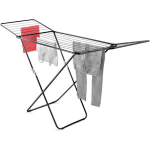 Séchoir à linge pliable robuste Gullwings séchoir à linge en acier noir à ailes étendues étendoir à linge avec ailes - Product Image 1