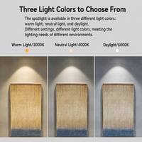 Spot LED encastré directionnel anti-éblouissement, orientable, COB, en fonte, dimmable, pour éclairage mural, magasins de détail, bijouteries et présentoirs d'art