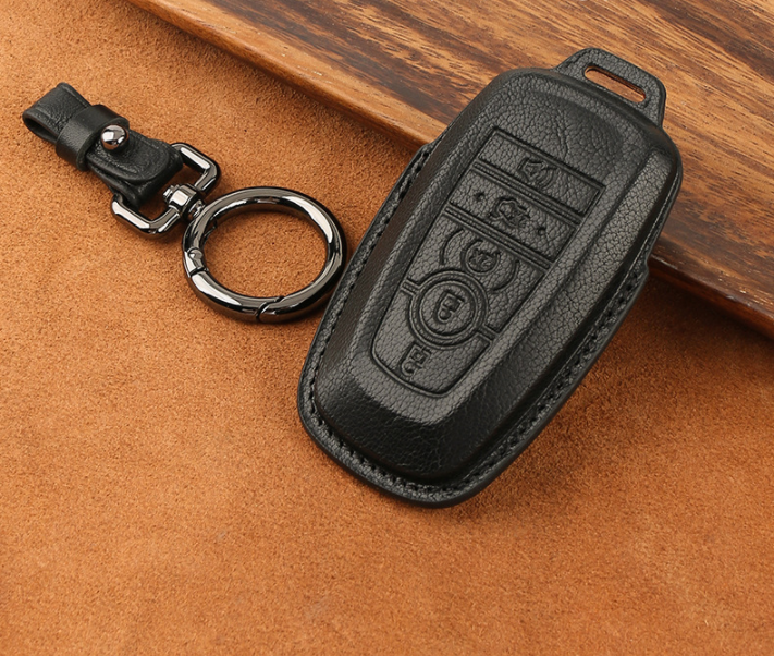 Étui à Clés De Voiture En Cuir Avec Lanière - Gardez Vos Clés En Sécurité A V2W0