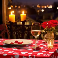 Nappe jetable imprimée sans fin, imperméable et résistante à l'huile, en plastique, pour la Saint-Valentin, anniversaire, fête, rouleau personnalisé fait main