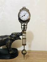 Horloge à Pendule Mécanique à Mouvement Automatique de 84 Heures en Laiton Antique Imité de l'Amérique du XVIIe Siècle, Mystère de l'Éléphant