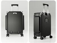Valise à roulettes multifonctionnelle Koowo 2026 à 4 roues avec poche avant, porte-gobelet, support de téléphone et port USB pour le voyage