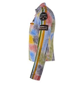 Veste pour femme en cuir Nappa ciré multicolore 100% authentique, finition cirée vintage, fermeture éclair YKK, personnalisation de la marque, étiquette privée - Product Image 3