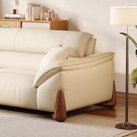 2026 Neues Stoffsofa, Modernes Minimalistisches Retro-Creme-Stil Ledersofa für Kleine Wohnzimmer