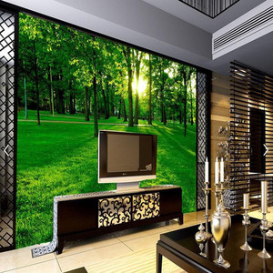 Film stéréoscopique 3D et papier peint de télévision vert bois fond de télévision paysage mural salon chambre sans couture murale - Product Image 4