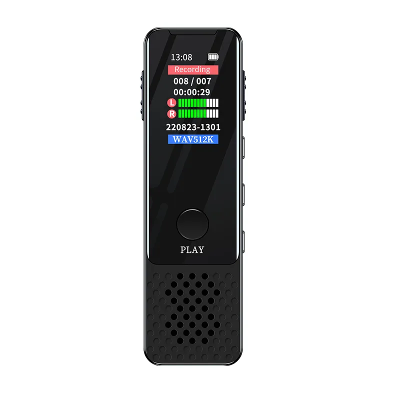 IPS HD écran couleur haut-parleur jouer interface type-c enregistrement HD mini dictaphone enregistreur vocal