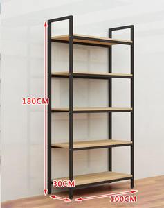 Estantería de Supermercado Personalizada de una Sola Cara para Carga Ligera <span class=keywords><strong>con</strong></span> Duraderos Estantes de <span class=keywords><strong>Madera</strong></span> y Metal para Ventas - Product Image 5