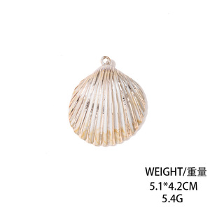 Charm Concha collana in oro placcato oceano stelle marine conchiglia in metallo placcato oro ciondoli in smalto per creazione di gioielli fai da te - Product Image 6