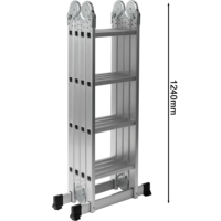 Échelle Pliante Multifonctionnelle en Aluminium, Grande et Petite Charnière, Escabeau Pliant en Aluminium, Échelle Télescopique pour Grimpe