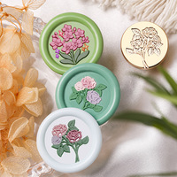 Le timbre de sceau de cire de tulipe de chrysanthème de feuille d'érable de série de fleurs simples peut être logo personnalisé
