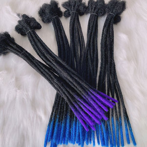 100% vrais cheveux humains Dreadlock pour homme/femme pleine tête à la main permanente colorée Loc Extensions peut être teint blanchi frisé - Product Image 2