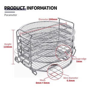 Accessoires pour friteuse à air <span class=keywords><strong>Foodi</strong></span> en acier inoxydable, grille de déshydratation pour <span class=keywords><strong>autocuiseur</strong></span> Ninja 6,5/8 Qt, compatible avec Duo Crisp - Product Image 2