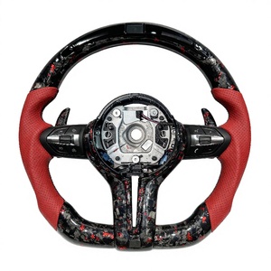 Volante Auto in Fibra di Carbonio Forgiata Rossa con LED per <span class=keywords><strong>BMW</strong></span> M3 F20 F22 F23 <span class=keywords><strong>F45</strong></span> F30 F31 F34 F35 F80 F32 F33 F36 F82 F48 F39 F25 F26 - Product Image 1