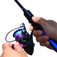 Ensemble de canne à pêche High-Glass avec moulinet à déclenchement rapide, canne à longue portée pour la pêche en rivière et sur glace, pêche au Blackfish et à la carpe