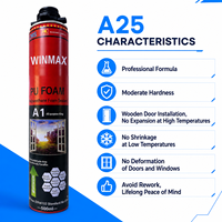 Mousse polyuréthane multifonctionnelle A25 500 ml, sans expansion à chaud, sans rétrécissement à froid, pour la fixation des cadres de fenêtres, le calfeutrage des cadres de portes